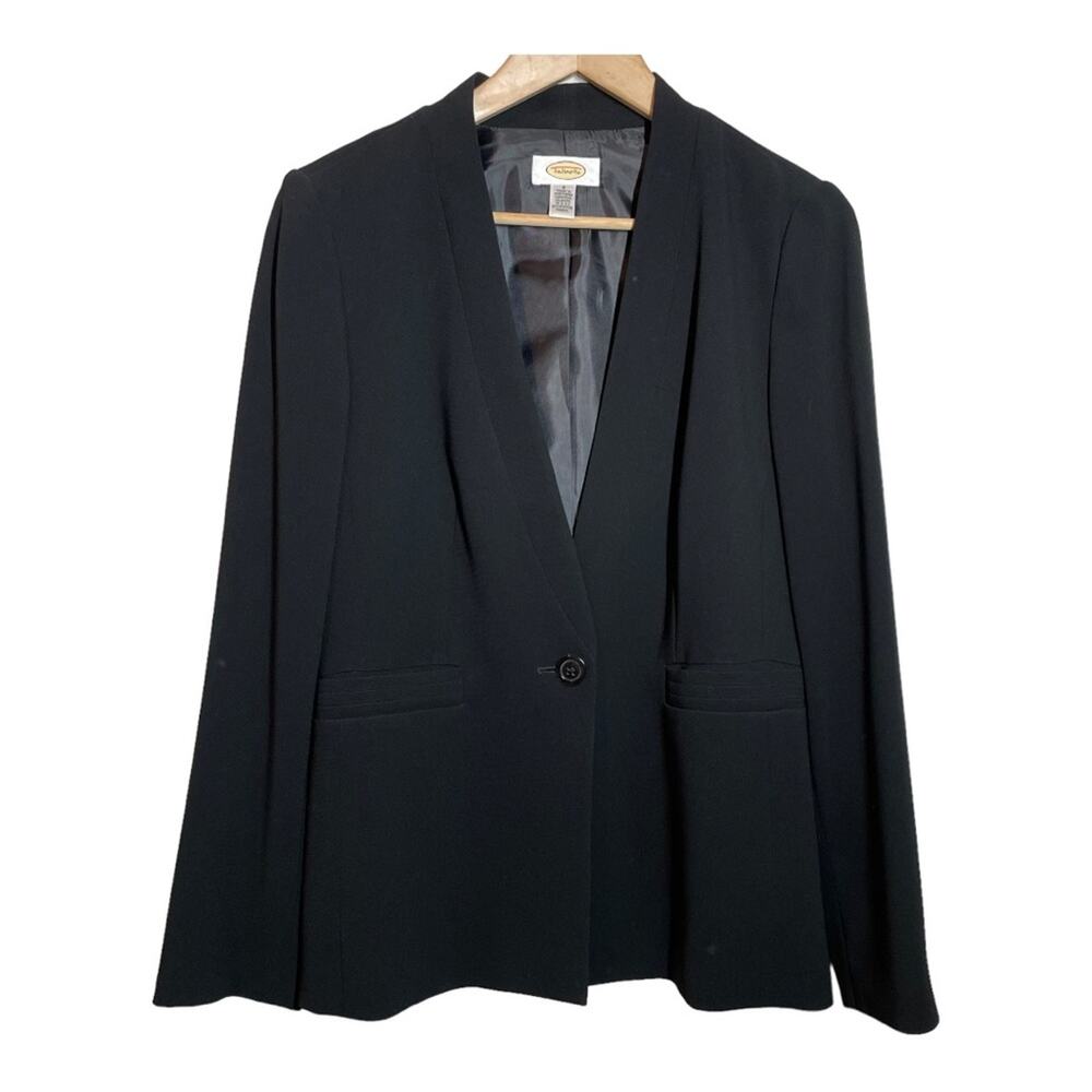 Talbots classic Black Single Button Blazer Career Work 6 Womens